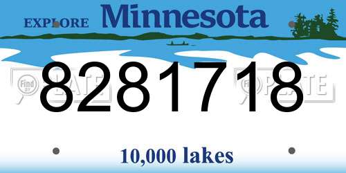 8281718 Minnesota License Plate