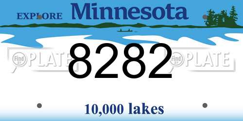 8282 Minnesota License Plate