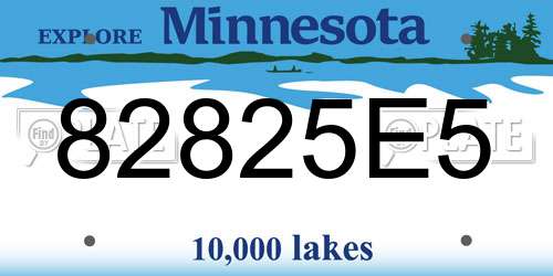 82825E5 Minnesota License Plate
