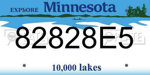 82828E5 Minnesota License Plate