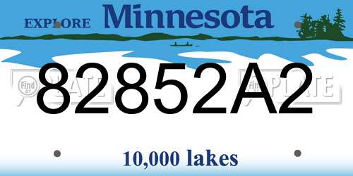 82852A2 Minnesota License Plate