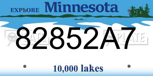 82852A7 Minnesota License Plate