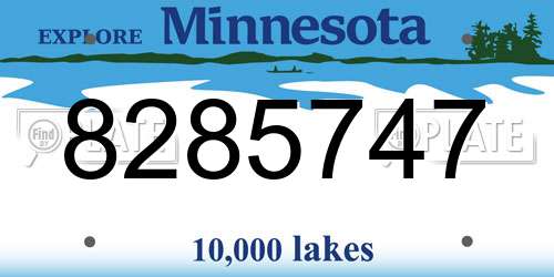 8285747 Minnesota License Plate