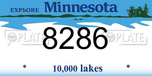 8286 Minnesota License Plate