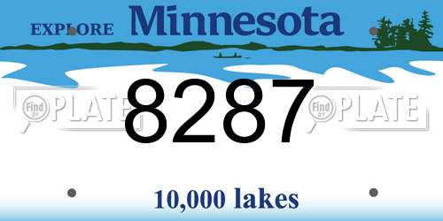 8287 Minnesota License Plate