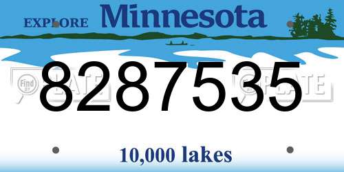 8287535 Minnesota License Plate