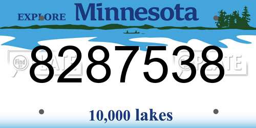 8287538 Minnesota License Plate