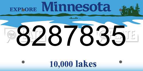 8287835 Minnesota License Plate