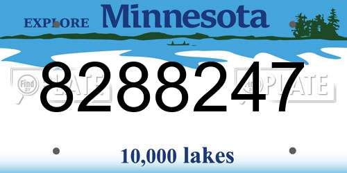 8288247 Minnesota License Plate