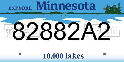 82882A2 Minnesota License Plate
