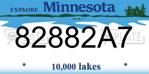 82882A7 Minnesota License Plate