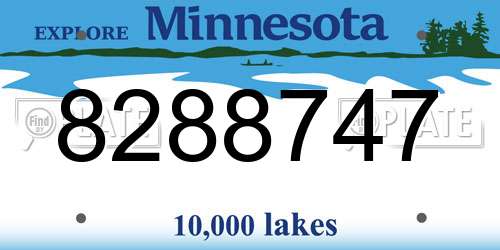 8288747 Minnesota License Plate