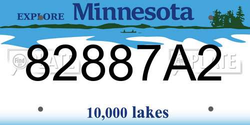 82887A2 Minnesota License Plate