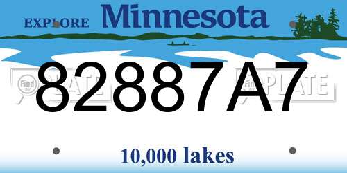 82887A7 Minnesota License Plate