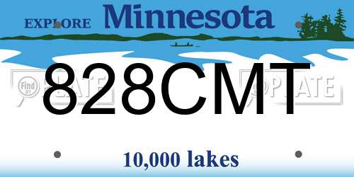 828CMT Minnesota License Plate