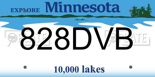 828DVB Minnesota License Plate