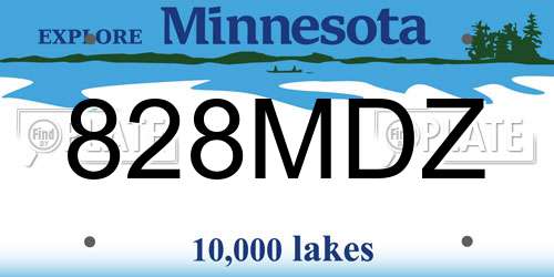 828MDZ Minnesota License Plate