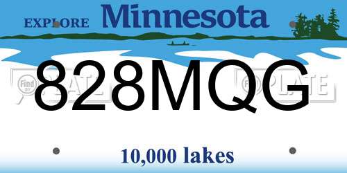 828MQG Minnesota License Plate