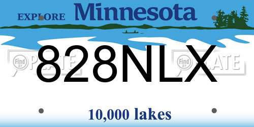 828NLX Minnesota License Plate