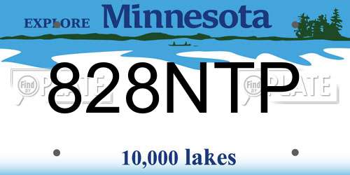 828NTP Minnesota License Plate