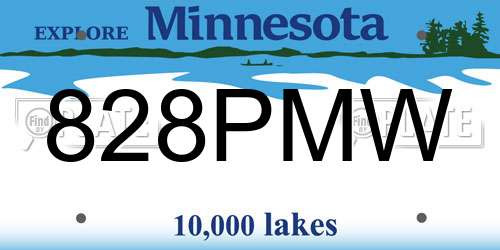 828PMW Minnesota License Plate