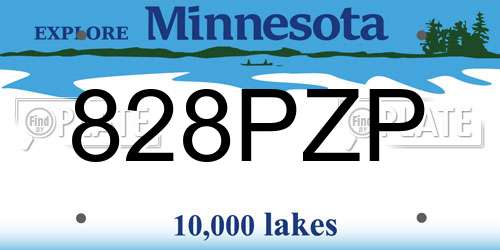 828PZP Minnesota License Plate