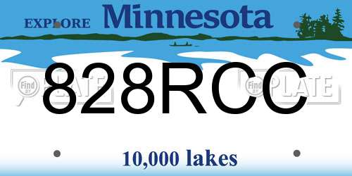 828RCC Minnesota License Plate