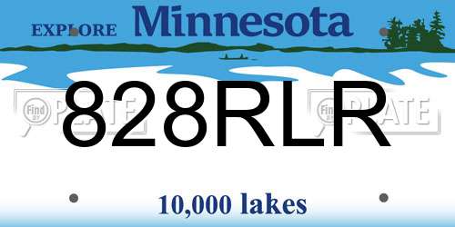 828RLR Minnesota License Plate