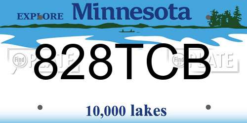 828TCB Minnesota License Plate
