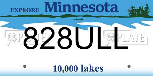 828ULL Minnesota License Plate