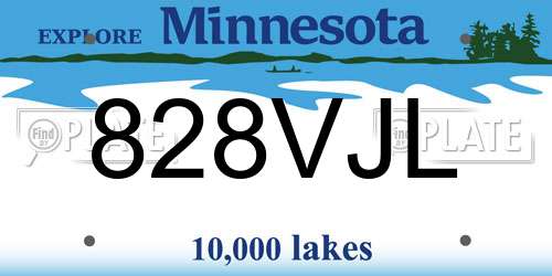 828VJL Minnesota License Plate
