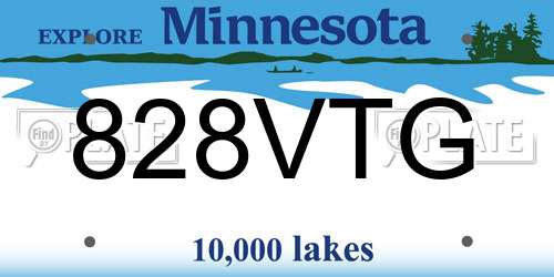 828VTG Minnesota License Plate