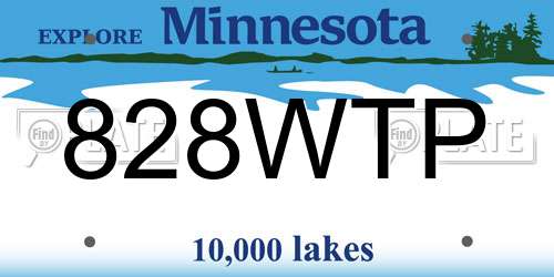 828WTP Minnesota License Plate