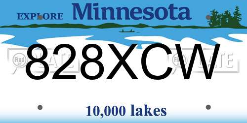 828XCW Minnesota License Plate