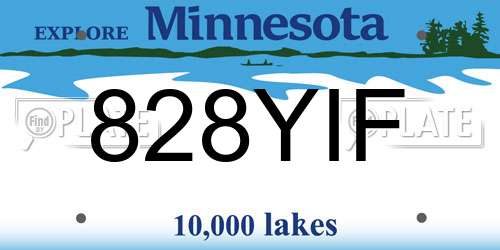 828YIF Minnesota License Plate