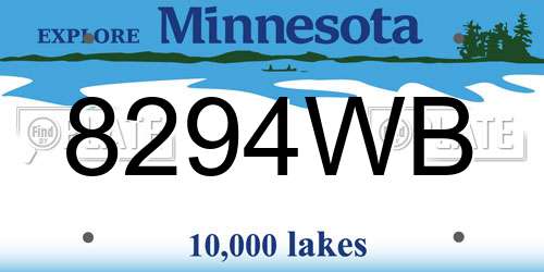 8294WB Minnesota License Plate