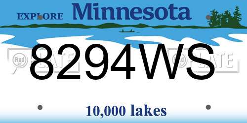8294WS Minnesota License Plate