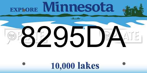 8295DA Minnesota License Plate