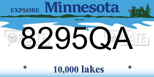 8295QA Minnesota License Plate