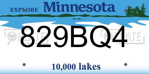 829BQ4 Minnesota License Plate