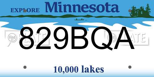 829BQA Minnesota License Plate
