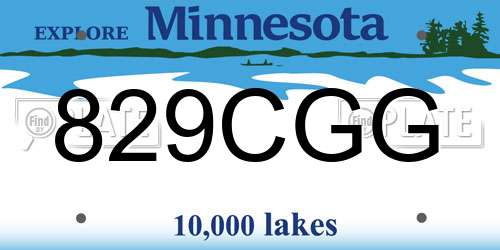 829CGG Minnesota License Plate
