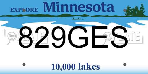 829GES Minnesota License Plate
