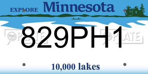 829PH1 Minnesota License Plate