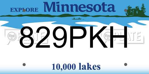 829PKH Minnesota License Plate