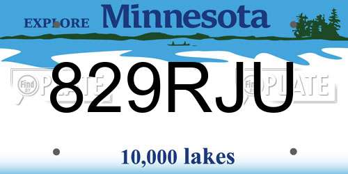 829RJU Minnesota License Plate