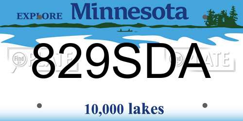 829SDA Minnesota License Plate