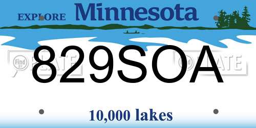 829SOA Minnesota License Plate