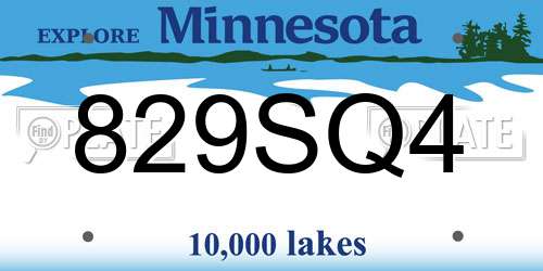 829SQ4 Minnesota License Plate