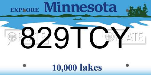829TCY Minnesota License Plate